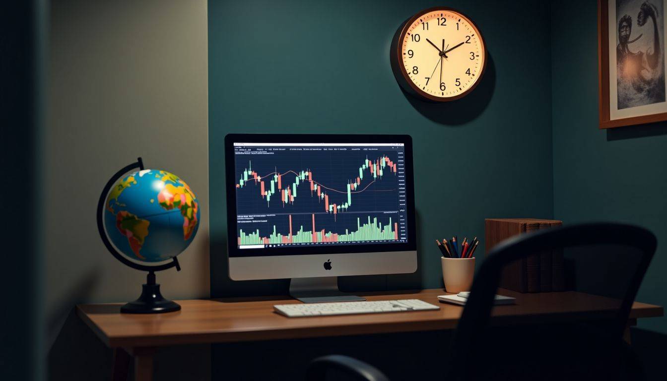 The photo shows a dimly lit room with a desk displaying gold prices.