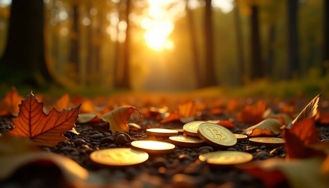 A forest clearing with scattered gold coins reflects changing gold prices.