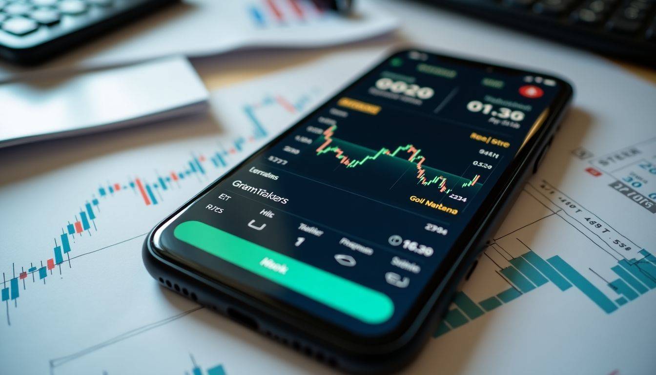 A close-up photo of real-time gold spot prices and market trend graphs.