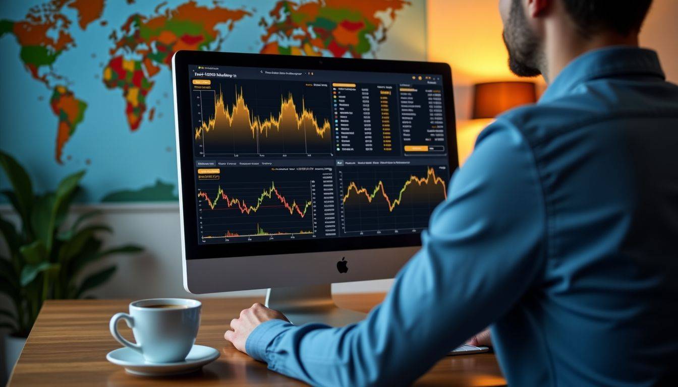 A person is viewing real-time gold price charts on a computer.