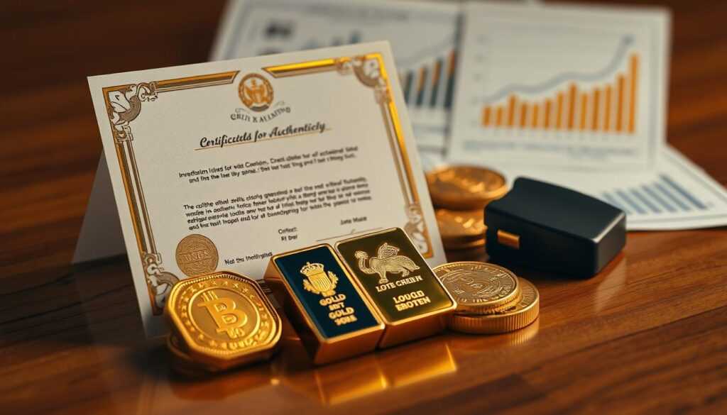 Gold certification and investment documentation