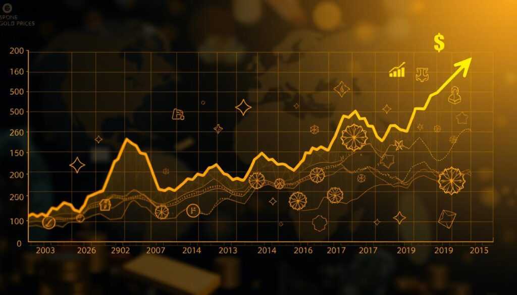 Gold price chart showing inflation impact