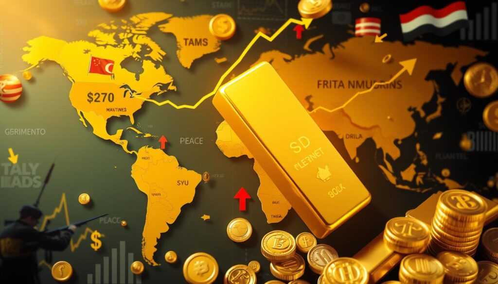 Gold price fluctuations due to geopolitical events